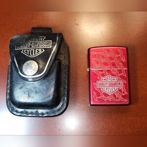 Harley Davidson Zippo Lighter and Belt case